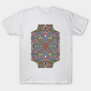 Twelve Birds, Four Dogs, Four Serpents Celtic Design T-Shirt